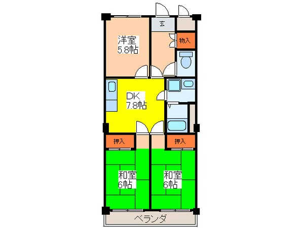 光栄ハイツ山手の物件間取画像